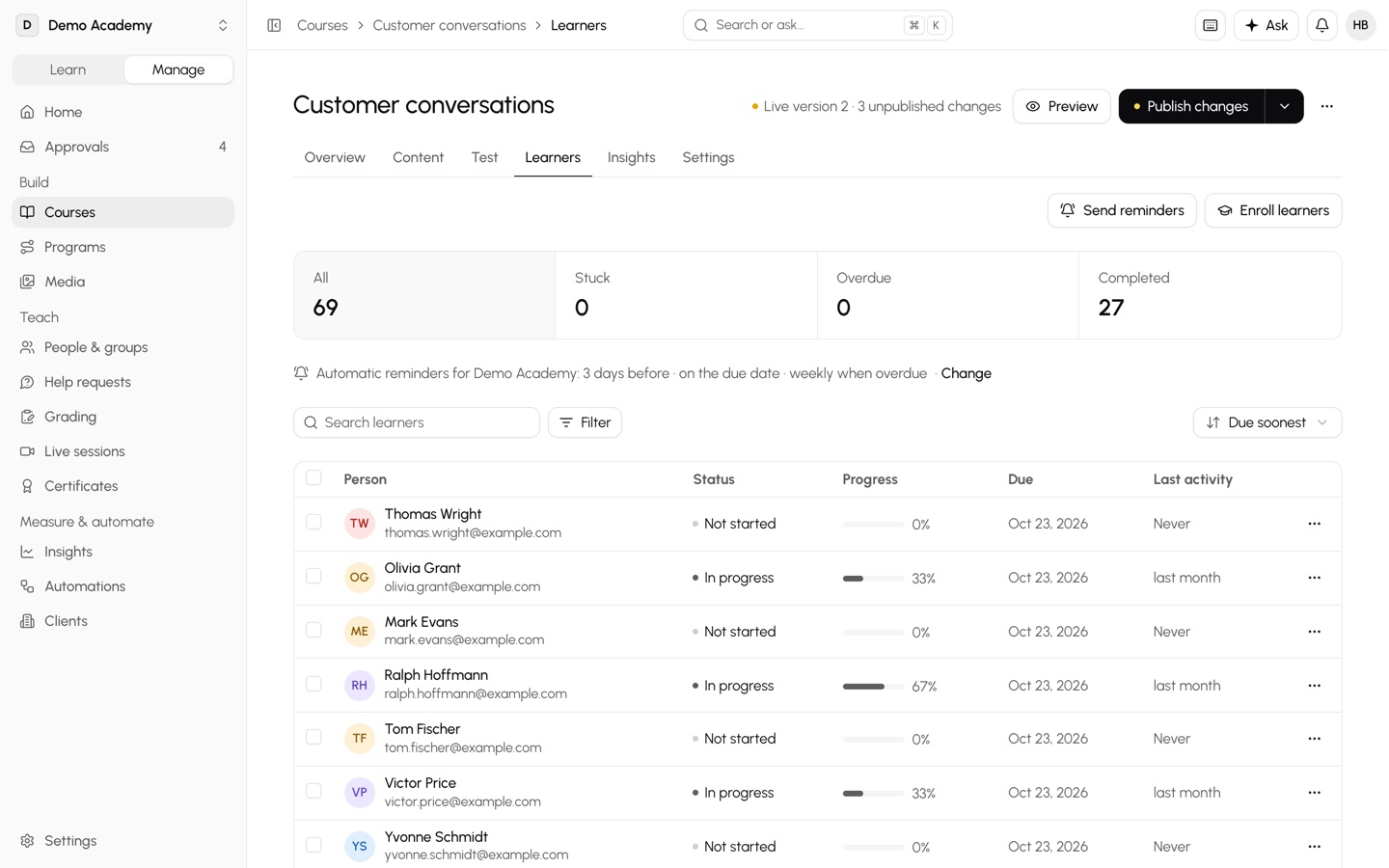 Automations in Classbase